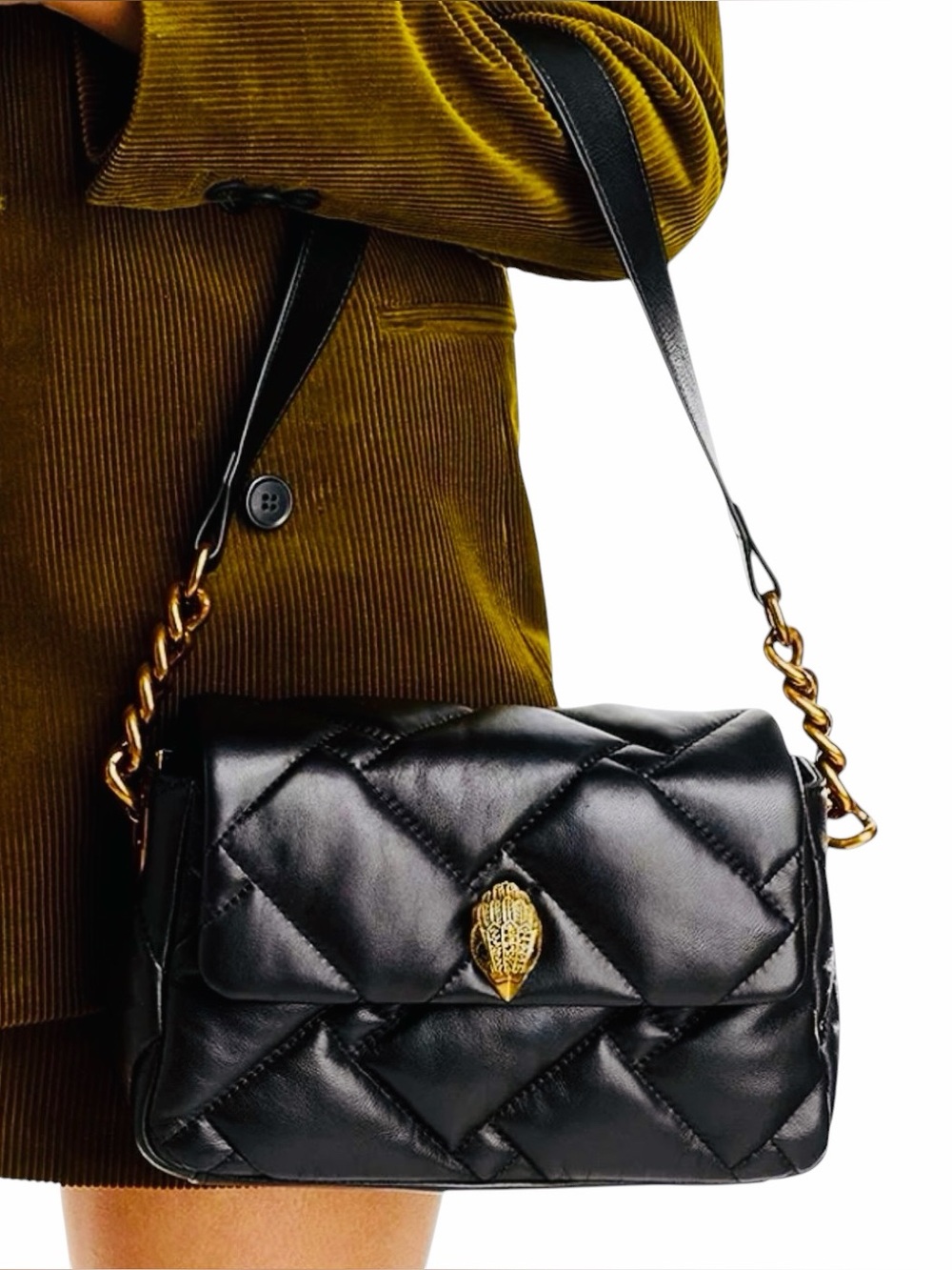 KURT GEIGER Medium Kensington Soft Quilted Leather Shoulder Bag.